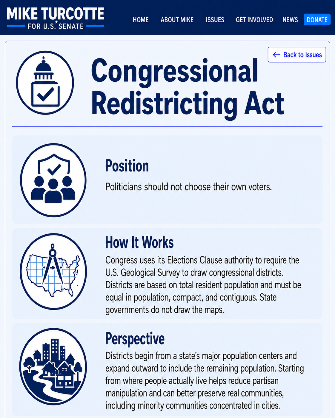 Congressional Redistricting Act campaign page
